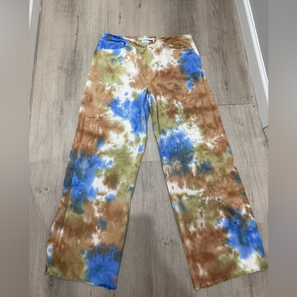Fashion nova Tie-Dye Pants in Blue and Brown - Picture 1 of 3
